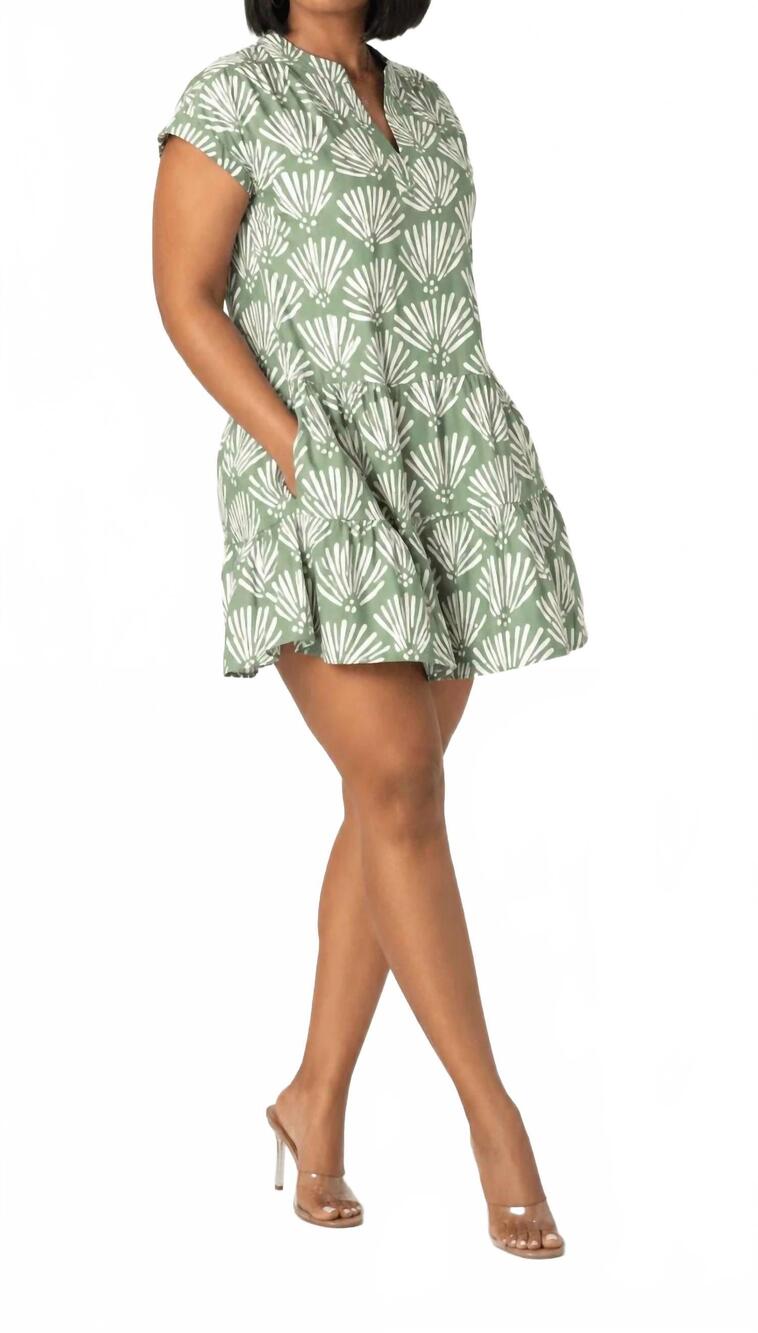 NEW PINCH tiered babydoll mini dress in sage green